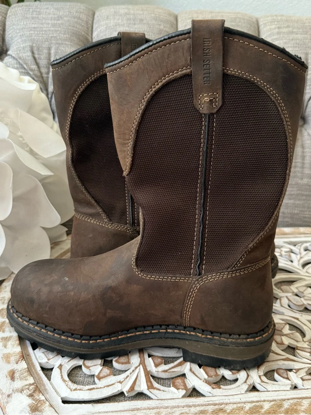 Irish Setter Work Boots Men's Brown Pull-On 8.5